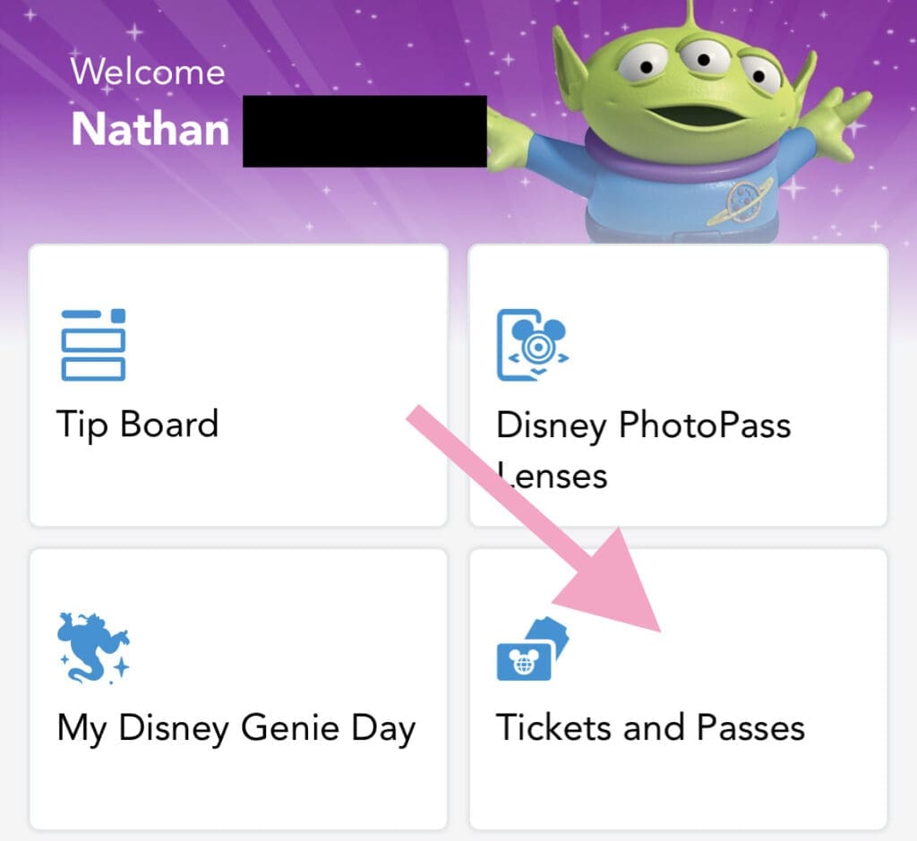 Linking Your Disney World Ticket