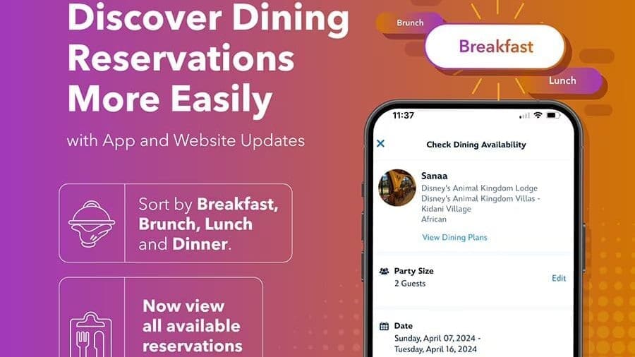 Multi-Day Disney Dining Reservation Search