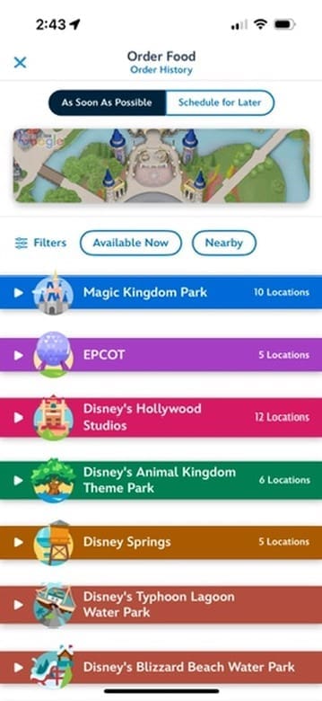 mobile order at Disney 